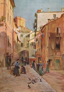La Piazza, Sestri Levante, um 1910, 1912 von Walter Frederick Roofe Tyndale
