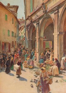 Der Markt in Montepulciano, um 1900-1913 von Walter Frederick Roofe Tyndale