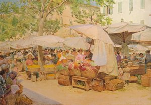 Der Markt in Nizza, ca. 1910, 1912