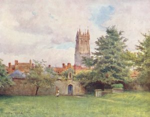 Wessex: Glastonbury Turm von den Abteigärten von Walter Frederick Roofe Tyndale