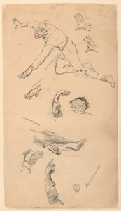 Studien von Händen und Figuren