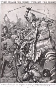 Als die Franzosen und Engländer in Agincourt kämpften, Illustration aus 