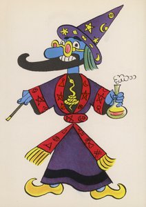 Figuren aus Kinderbüchern: Zauberer (Farblithografie)