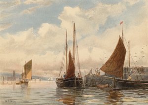 Penzance Luggers in Newlyn von Walter William May
