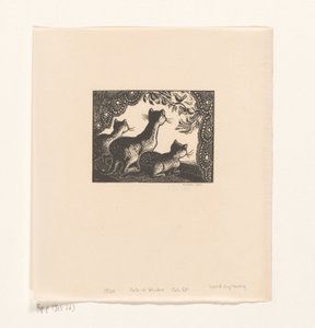 Drei Katzen in einem Fensterrahmen von Wanda Gág (signed by artist)