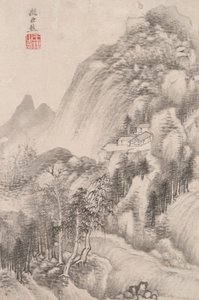Landschaft im Stil verschiedener alter Meister: Landschaft nach Juran (aktiv im 10. Jahrhundert n. Chr.) von Wang Jian