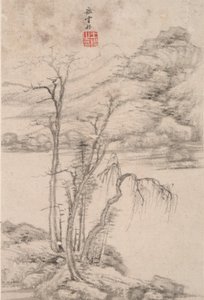 Landschaft im Stil verschiedener alter Meister: Landschaft nach Ni Zan (1301