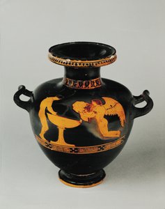 Frau vor einer kelchförmigen Vase von Washing Painter (attr. to)