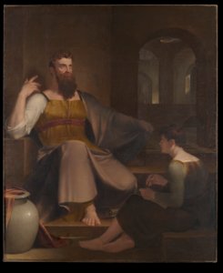 Jeremia diktiert seine Prophezeiung der Zerstörung Jerusalems an Baruch den Schreiber von Washington Allston
