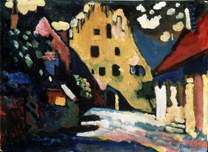 "Murnau. Der Hof des Schlosses" Gemälde von Vassily Kandinsky (oder Wassily Kandinski oder Kandinskij) von Wassily Kandinsky