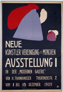 Plakat für die erste Ausstellung der Neuen Künstlervereinigung München von Wassily Kandinsky