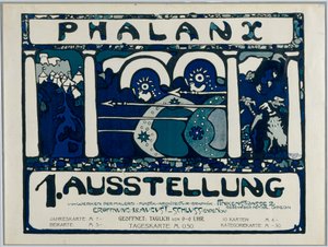 Plakat für die erste Ausstellung der Phalanx von Wassily Kandinsky