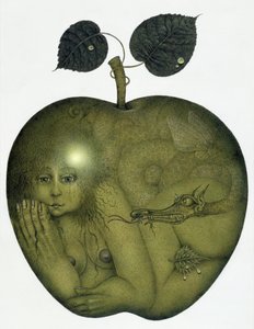Apfel und Eva und Schlange von Wayne Anderson