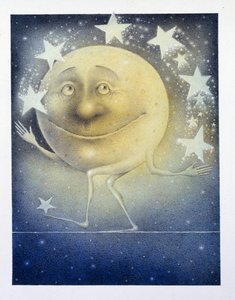 Mond jongliert mit den Nachtsternen von Wayne Anderson
