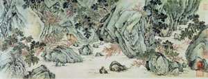 Die Reise ins "Land der Unsterblichen" (Detail) von Wen Zhengming