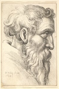 Bärtiger alter Mann im Profil nach rechts, 1645