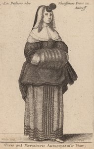 Ciuis aut Mercatoris Antuerpiensis Vxor, 1650 von Wenceslaus Hollar