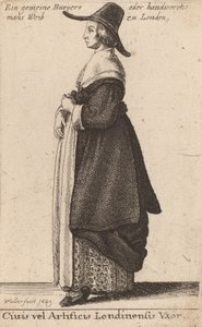 Ehefrau eines Londoner Bürgers oder Handwerkers, 1643 von Wenceslaus Hollar
