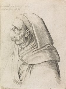 Groteskes Profil eines Mannes mit Kapuze