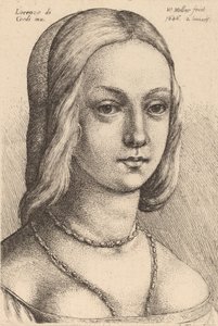 Kopf einer Frau, nach rechts blickend