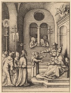 Jesus erneut vor Kaiphas von Wenceslaus Hollar