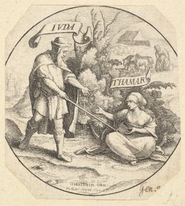 Juda und Tamar, 1640 von Wenceslaus Hollar