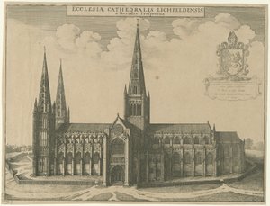 Kathedrale von Lichfield - Südansicht: Radierung