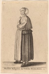 Belgische Frau in häuslicher Kleidung
