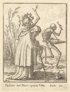 Alte Frau, aus dem Totentanz, 1651 von Wenceslaus Hollar