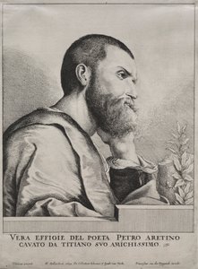 Porträt von Pietro Aretino, 1649 von Wenceslaus Hollar