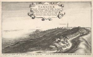 Aussicht auf die Nordseite von Tanger in Richtung des offenen Meeres vom Hügel aus, wie man kommt..., bis 1673