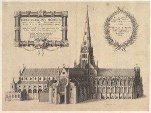 St. Pauls von Süden mit dem Turm, Ecclesiae Paulinae Prospectus, 1657