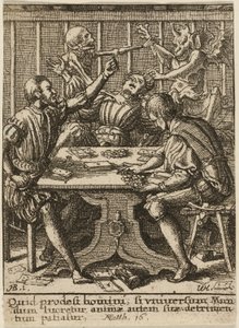 Die Spieler und der Tod, aus Der Totentanz von Wenceslaus Hollar