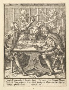 Die Spieler, aus dem Totentanz von Wenceslaus Hollar