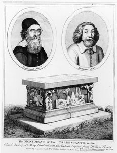 Das Denkmal der Tradescants im Kirchhof von St. Mary Lambeth, veröffentlicht 1793
