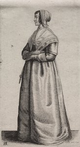 Die Frau mit Schere von Wenceslaus Hollar