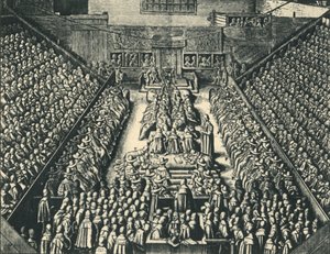 Der Prozess des Earl of Strafford in der Westminster Hall, 1641 von Wenceslaus Hollar