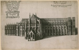 Die Nordansicht der Klosterkirche von Westminster, London von Wenceslaus Hollar