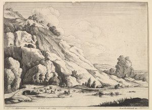 Die Steinbrücke, 1649 von Wenceslaus Hollar