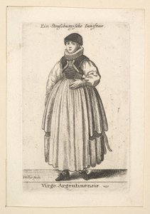 Virgo Argentinensis. Unverheiratete Frau aus Straßburg, 1625-77 von Wenceslaus Hollar