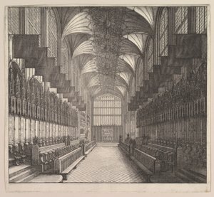 Windsor Castle, St. Georges Kapelle, Chor, 1663 von Wenceslaus Hollar