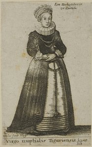 Zürcher Frau im Hochzeitskleid von Wenceslaus Hollar