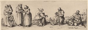Sechs Männer und Frauen Bettler von Wenceslaus Hollar after Jacques Callot