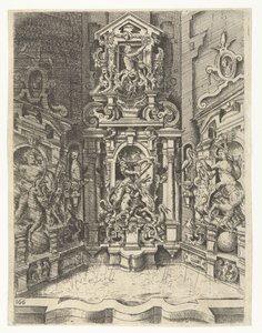 Großer Brunnen, eingebaut zwischen drei Wänden