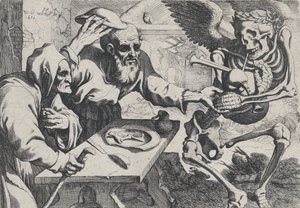 Altes Paar und Tod mit Dudelsack, 1612 von Werner Jacobsz. van den Valckert