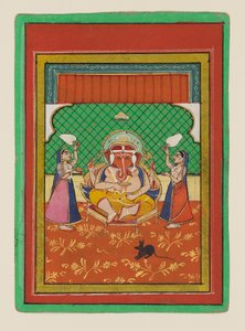 Sitzender Ganesha mit Begleitern