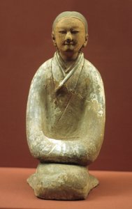 Frau, die auf ihren Fersen sitzt, 206 v. Chr.-8 n. Chr. von Western Han Dynasty Chinese School