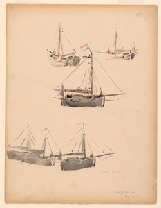 Niederländische Lastkähne, 20. August 1887 von Whitney Warren Jr.