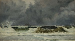 Stürmisches Wetter - Die Küste von Jütland, 1884 von Whitworth Wallis