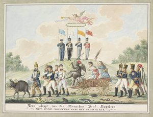 Karikatur auf Napoleons Verbannung nach Elba, 1814 von Wijnand Esser (attributed to)